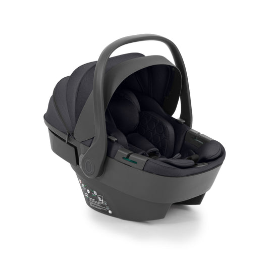 egg Shell 360 infant car seat in Carbonite on the 360 ISOFIX base