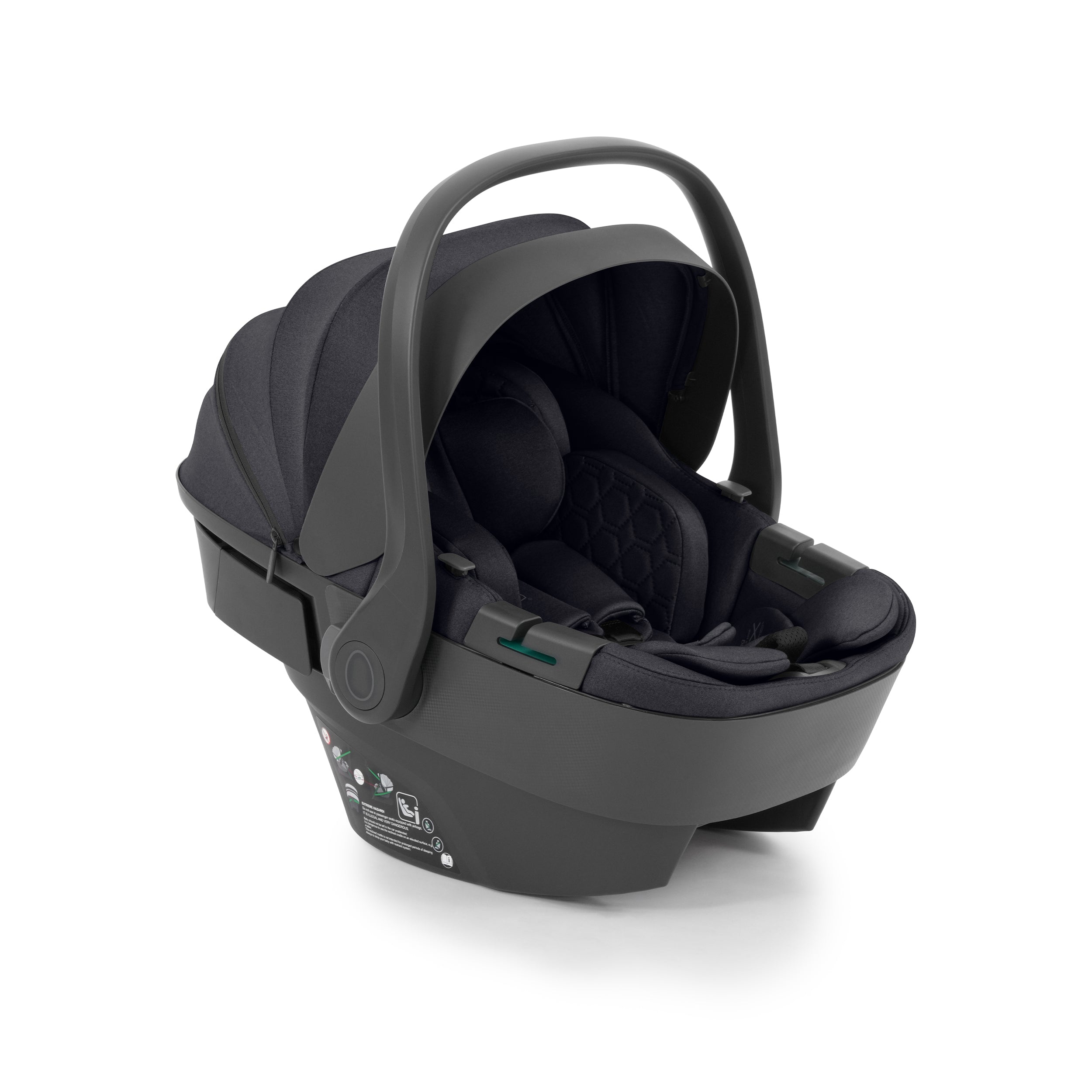 egg Shell 360 infant car seat on the 360 ISOFIX base, rear-facing